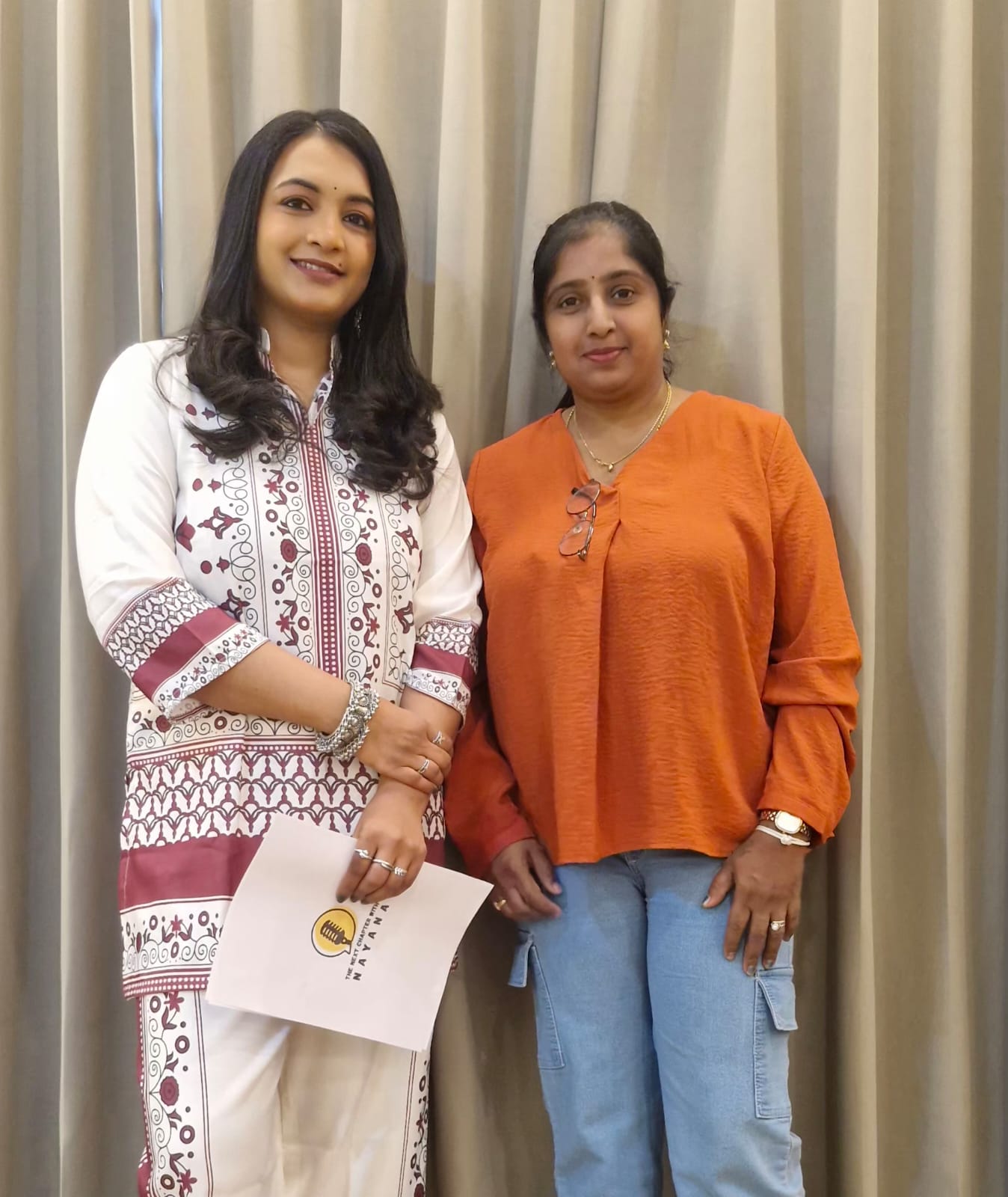 Anitha with celebrity personality Nayana
