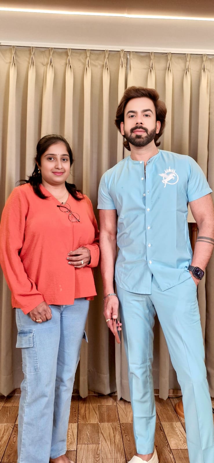 Anitha with celebrity actor