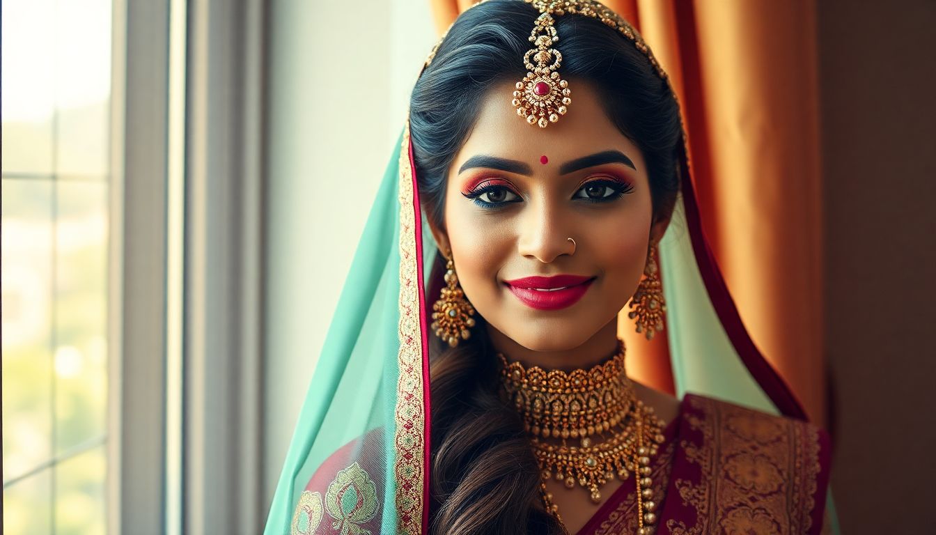What is the ideal engagement makeup look for a South Indian bride?